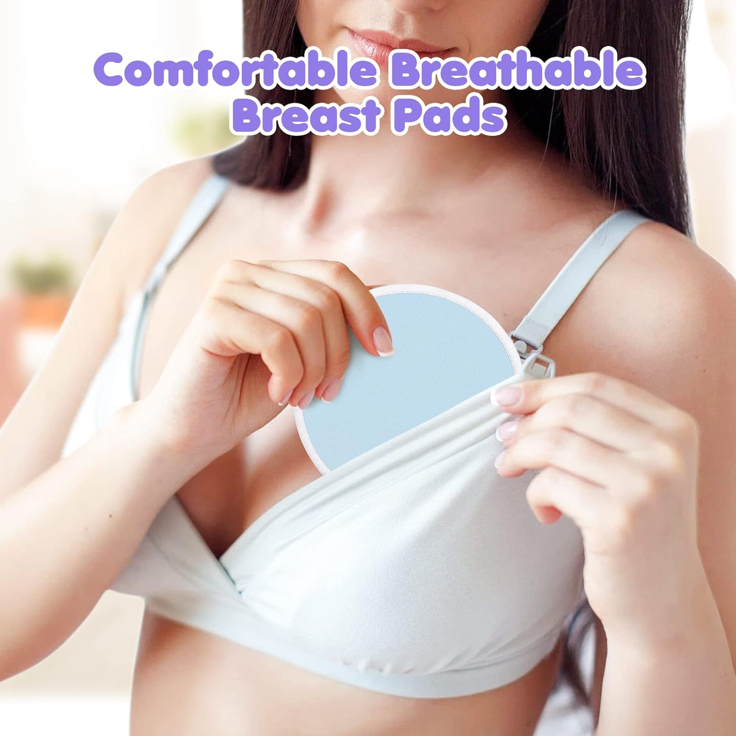 14 PCS Reusable Breast Pads for Breastfeeding – Washable Nursing Pads, Reusable Nursing Pads with Wash & Carry Bags, 4.7 Inch