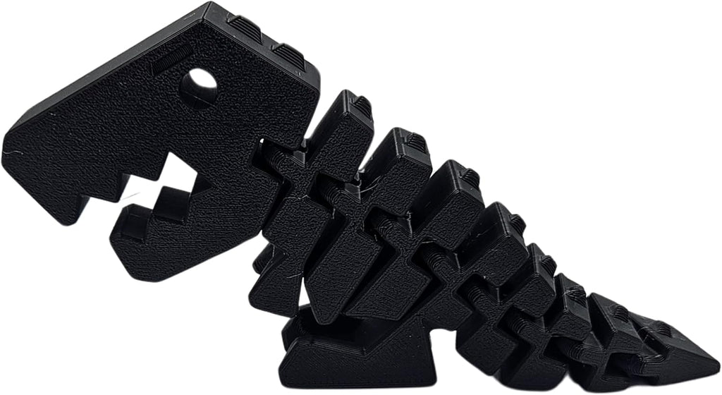 Rexi Collectible Figurine - Stress Relief, Autism, ADHD - Flexible Dinosaur - Articulating Joints (Black)