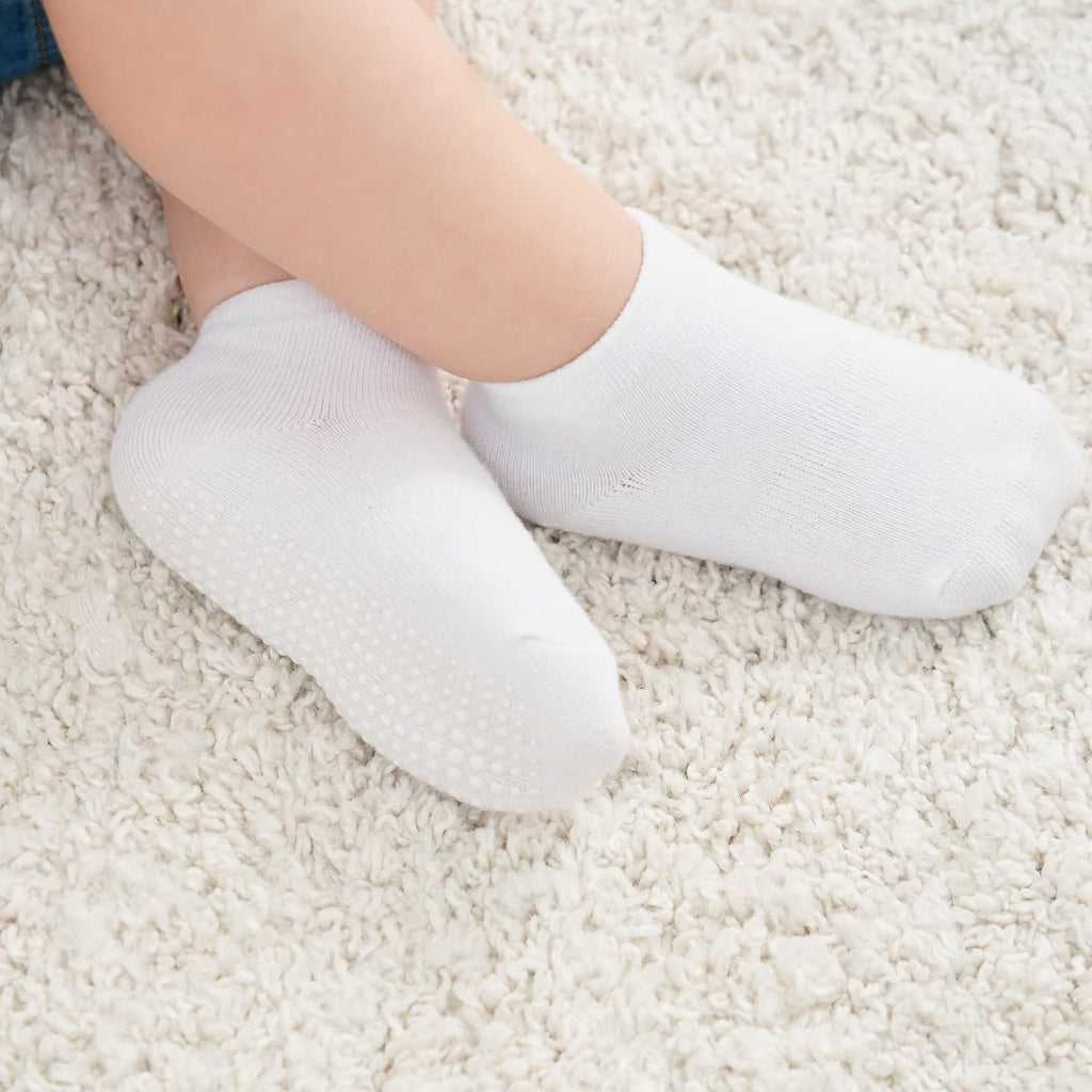 Zaples Baby Non Slip Grip Ankle Socks with Non Skid Soles for Infants Toddlers Kids Boys Girls