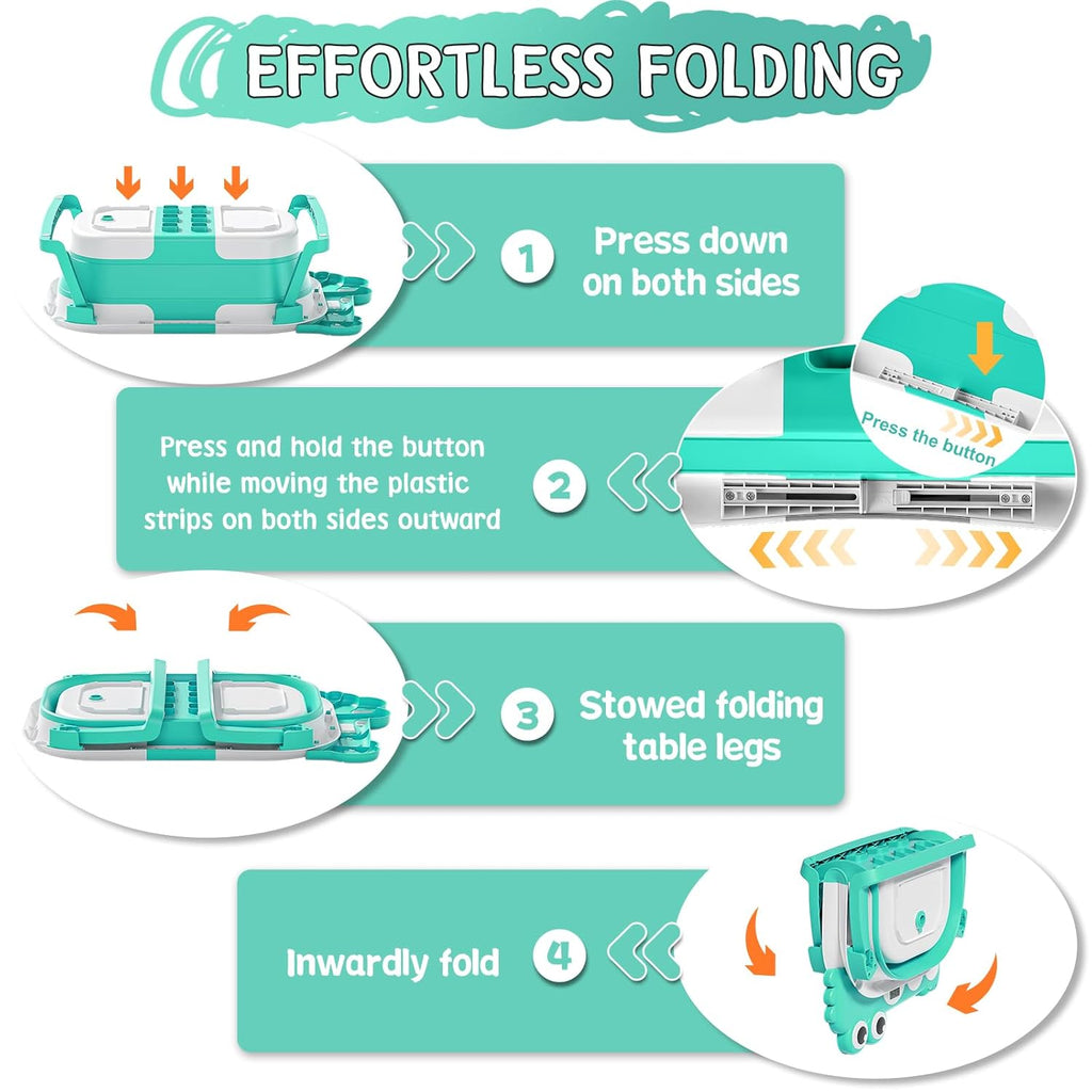 MoreFeel Collapsible Baby Bathtub for Newborn with Thermometer & 1 Hooded Towel & 1 Soft Floating Cushion,Portable Travel Bathtub with Drain Hole, Durable Foldable Baby Tubs for Infants to Toddler