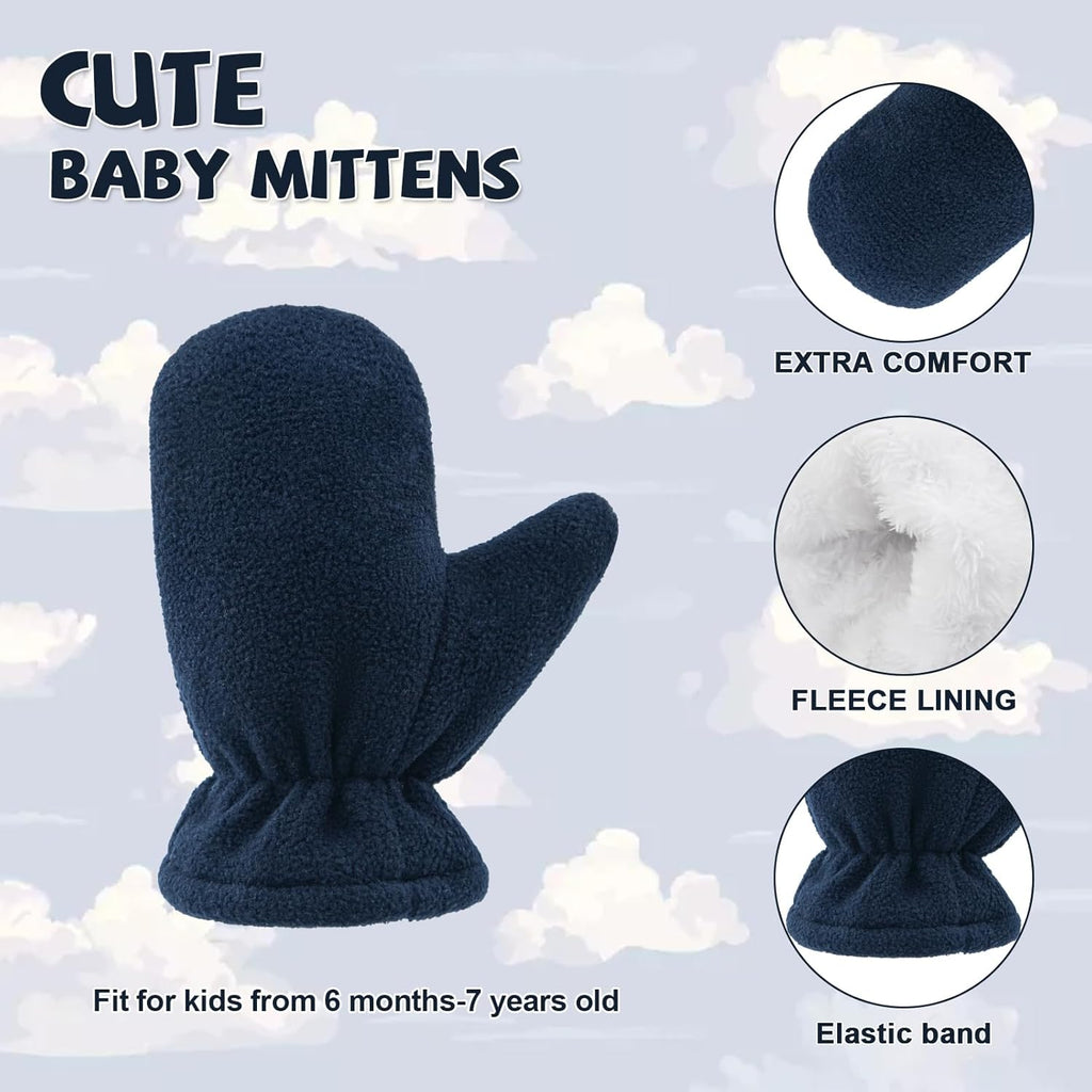 BAVST Baby Toddler Winter Mittens Girls Warm Fleece Lined Gloves Kids Sherpa Lined Mittens for Boys