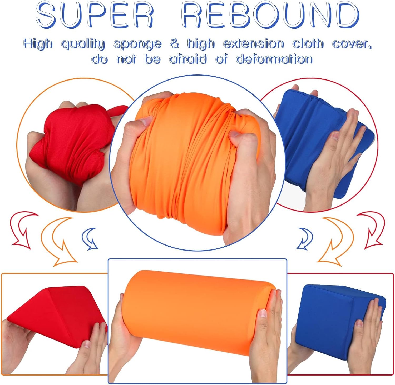 Toddler Foam Building Blocks, 12 PCS + 4 Kinds of Shapes Colourful Stacking Block Sets for Kids, Soft Foam Building Blocks Throwing Toys