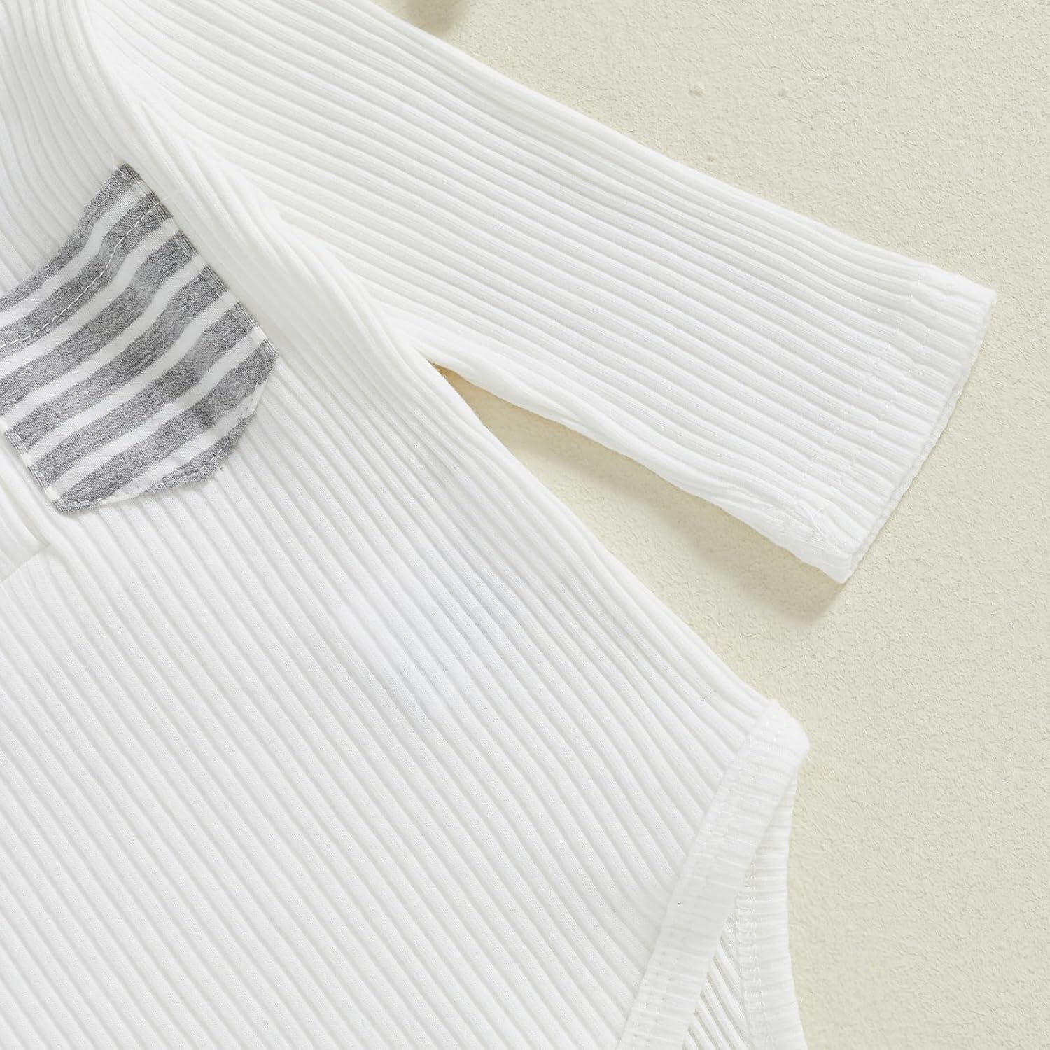 fhutpw Baby Boy Clothes 3 6 12 18 Months Ribbed Knitted Long Sleeve Romper and Pants Sets Newborn Fall Splicing Color Outfits