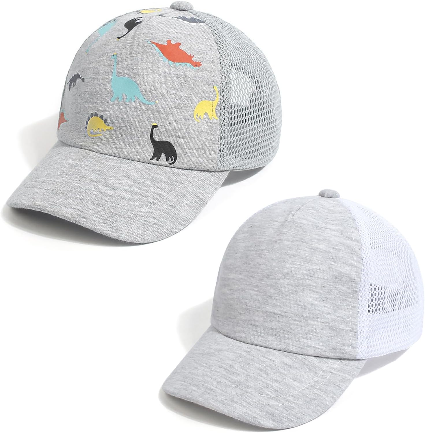 Duoyeree Toddler Baseball Cap Baby Cap Sun hat Print Dinosaur Pattern and Solid Color hat Kids boy Girl Age 0-8t