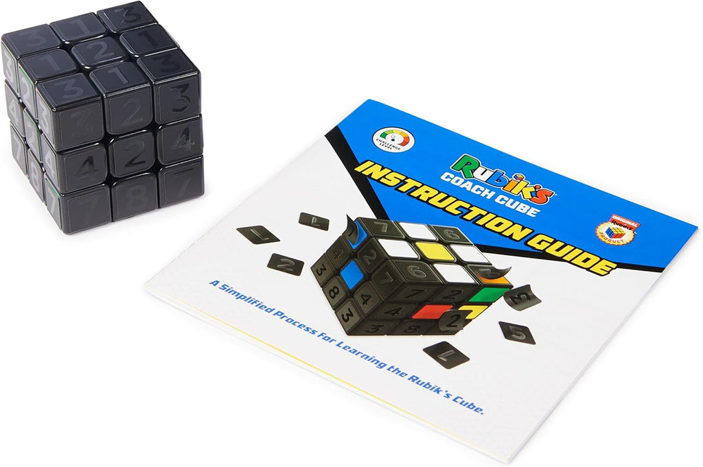Rubik’s Coach Cube, Learn to Solve 3x3 Cube with Stickers, Guide, & Videos, Stress Relief Fidget Toy, Adult Toy Fidget Cube for Ages 8+