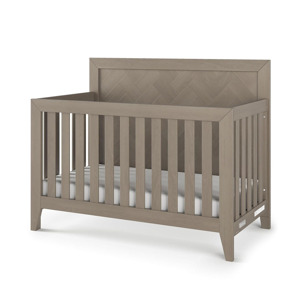 Child Craft Kieran 4-in-1 Convertible Crib, Baby Crib Converts to Day Bed, Toddler Bed and Full Size Bed, 3 Adjustable Mattress Positions, Non-Toxic, Baby Safe Finish (Crescent Gray)