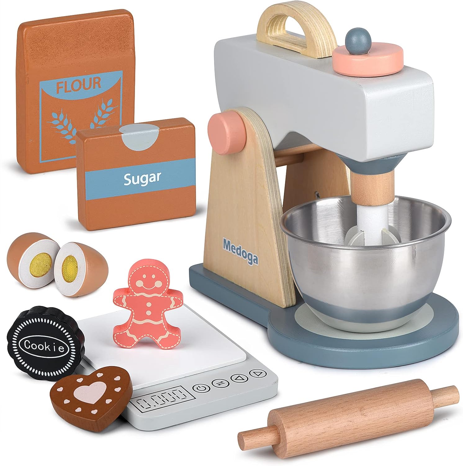 Play Kitchen Accessories Wooden Mixer Set  (Mixer Set)