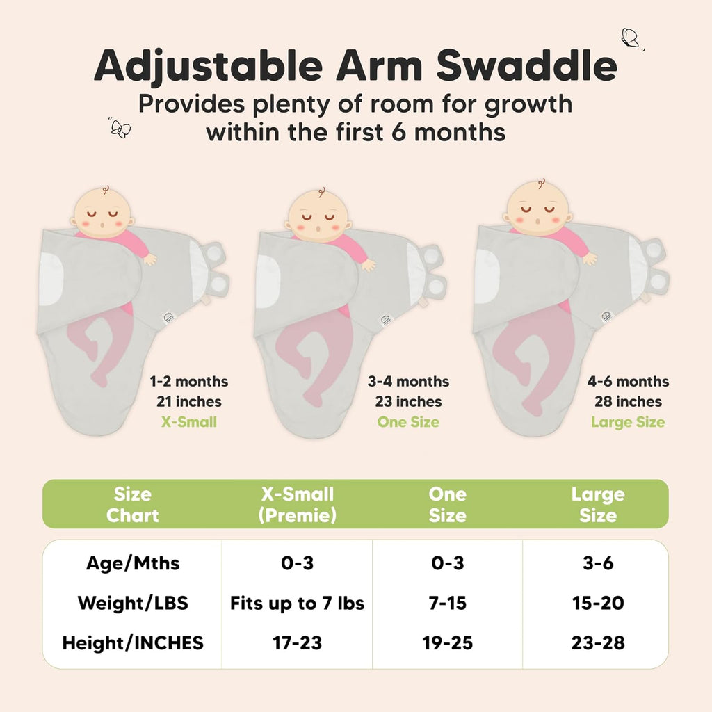 3-Pack Organic Baby Swaddle Sleep Sacks - Swaddles for Newborns, Infant 0-3 Months, Baby Girls, Boys, Soft & Snug Newborn Sleep Sack, Nursery Swaddling Blankets (The Wild 2)