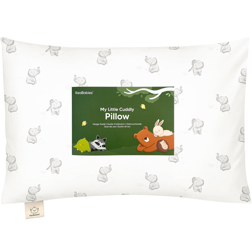 Toddler Pillow with Pillowcase - 13x18 My Little Cuddly Pillow, Viscose Derived From Bamboo Nursery Toddler Pillows for Sleeping,Kids Pillow,Small Travel Pillows,Mini Toddler Bed Pillow (Elly)