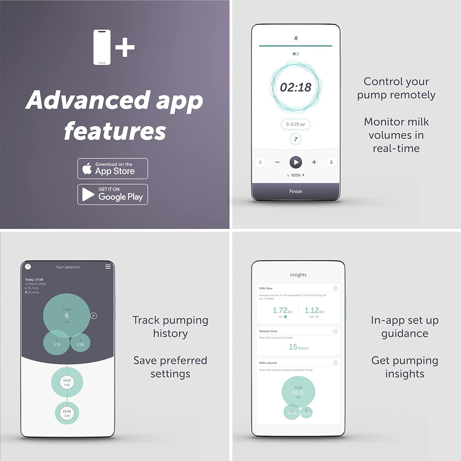 Elvie - Single, Wearable Breast Pump w/App - The Smallest & Quietest - Portable - Hands Free & Discreet - Automated w/Four Personalized Settings - Includes 3 Sets of Breast Shields