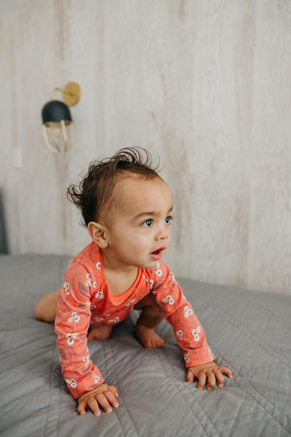 Copper Pearl Long Sleeve Bodysuit Baby: Ultra Soft Baby for Newborns, Boys, and Girls - Stylish, Comfortable, Overlap Shoulders, Premium Knit Fabric - 0-3 Months, Elmo