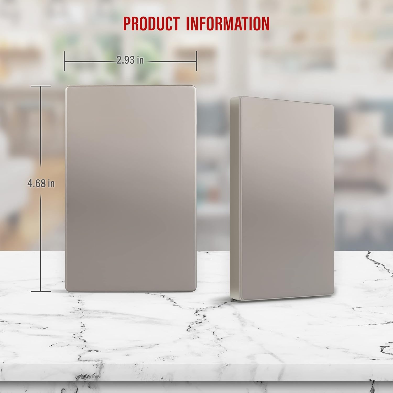 ENERLITES Screwless Blank Wall Plate, Child Safe Blank Device Outlet Cover, Standard Size, 1-Gang 4.68" x 2.93", Polycarbonate Thermoplastic, UL Listed, SI8801-NK, Nickel