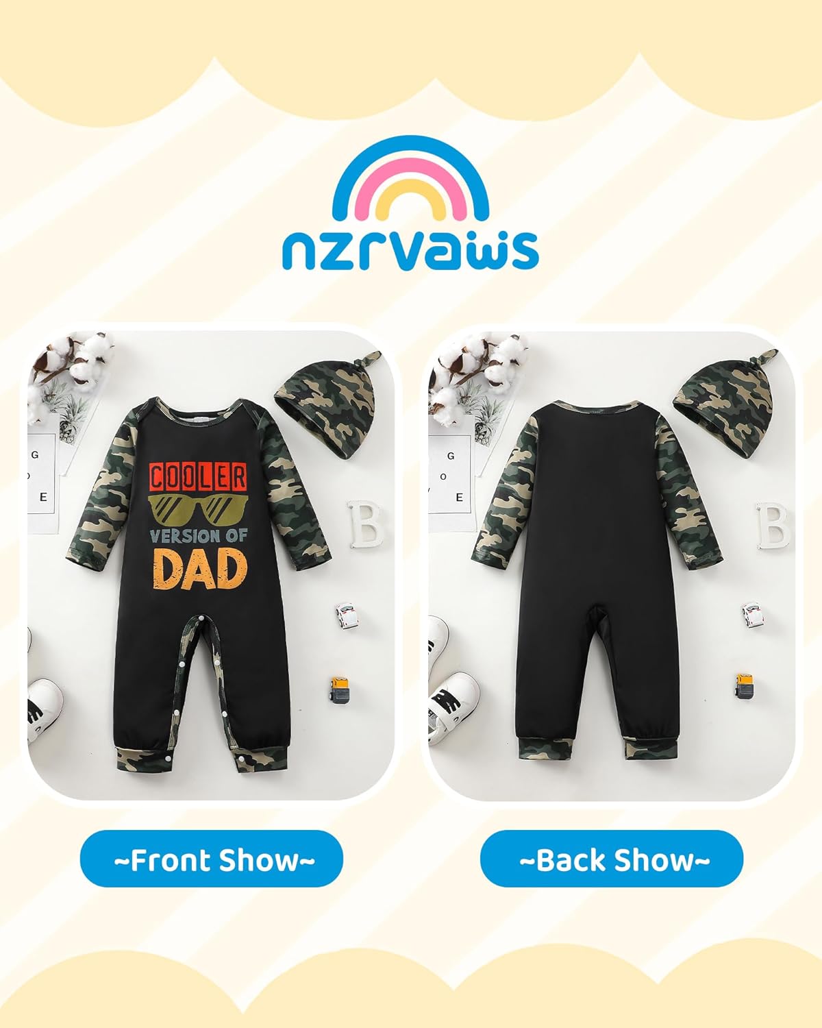 NZRVAWS Baby Boy Clothes Preemie Infant Boy Bear Outfits Jumpsuit Bodysuit Letter Print Romper