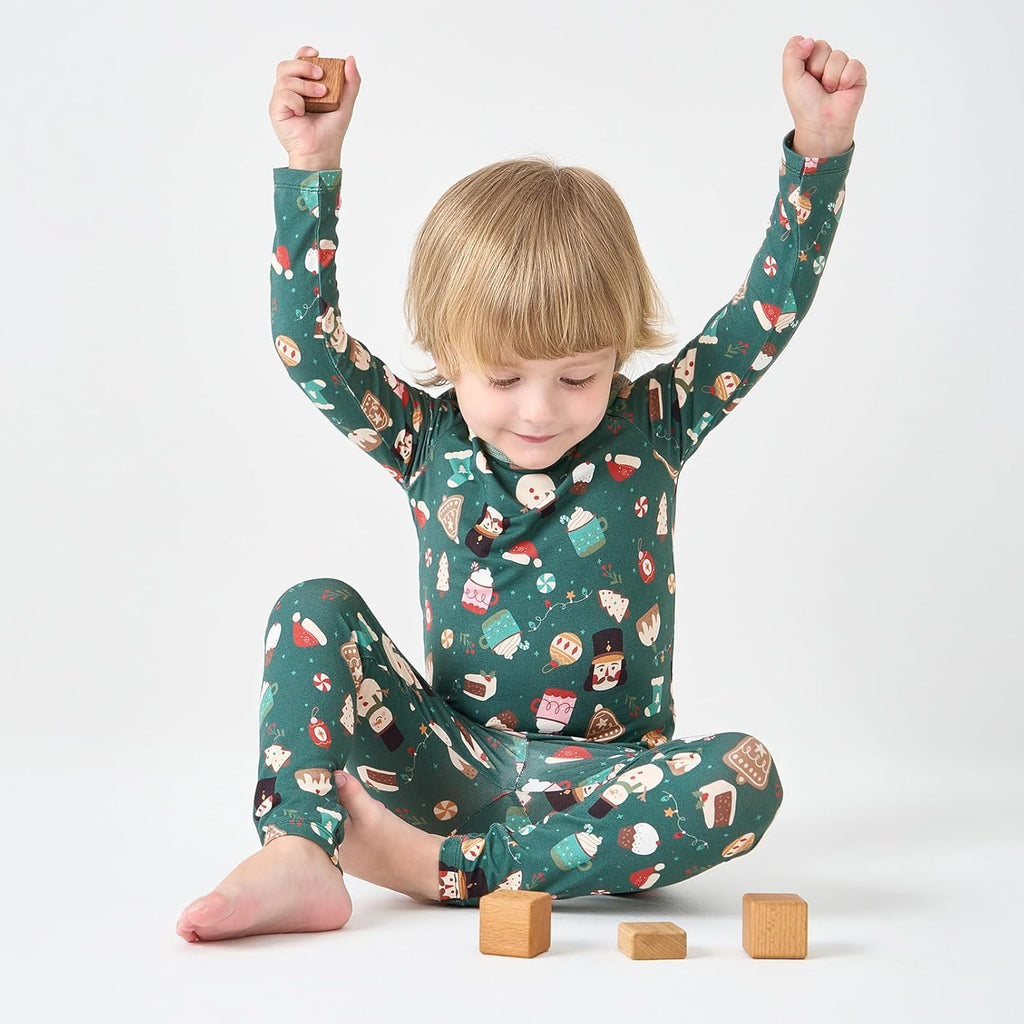 pureborn Baby Viscose From Bamboo Pajamas Set Pjs - Kids Toddler Girl Snug Fit Viscose Sleepwear 2pcs 18M-8Y