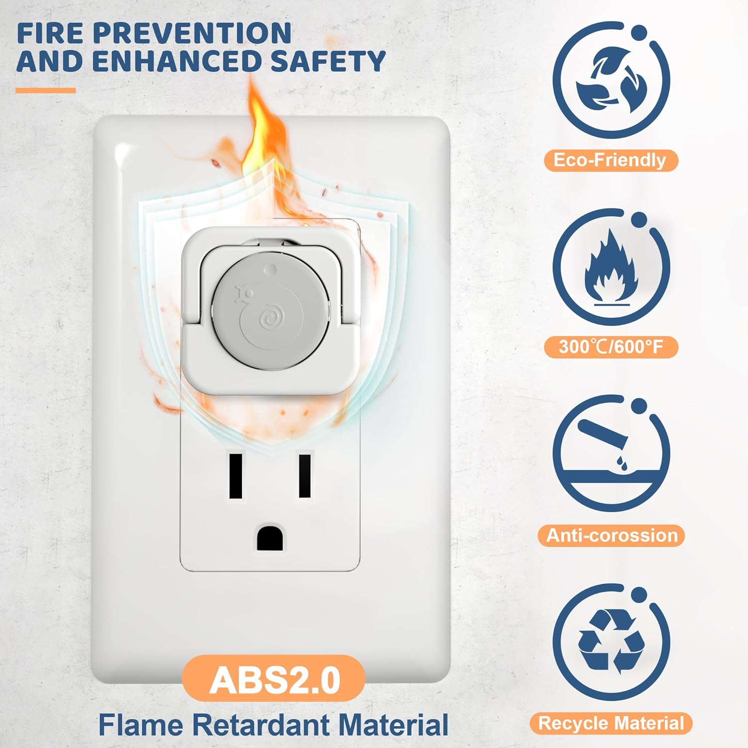 45 Pack Baby Proofing Outlet Covers, Baby Proof Plug Covers with Hidden Pull Handle for Child Safety, Electric Socket Covers, Plug Protectors to Prevent Power Shock(Grey)