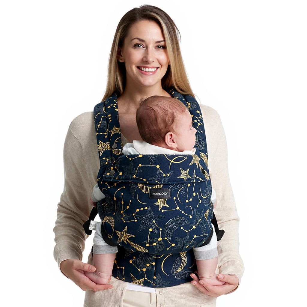 Momcozy Baby Carrier - Ergonomic, Cozy and Lightweight Carrier for 7-44lbs, Effortless to Put On, Ideal for Hands-Free Parenting, Enhanced Lumbar Support, Purehug for Infant to Toddler, Starry Night