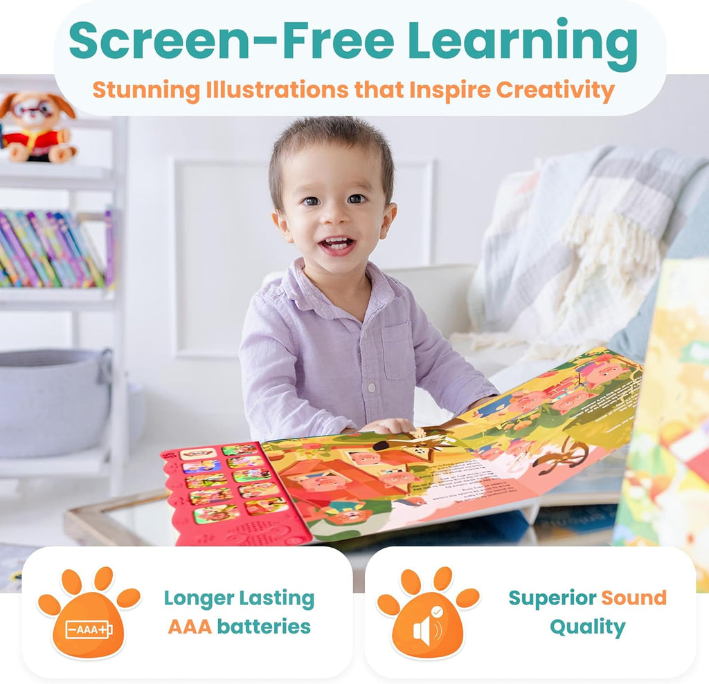 GO GO 9 Fairy Tale Songs: Interactive Sound Book, Musical Books for Toddlers 1-3, Talking Books for Toddlers 1-3, Music Books for Toddlers 1-3, Baby Music Book, Sing Along Books, Baby Book with Sounds