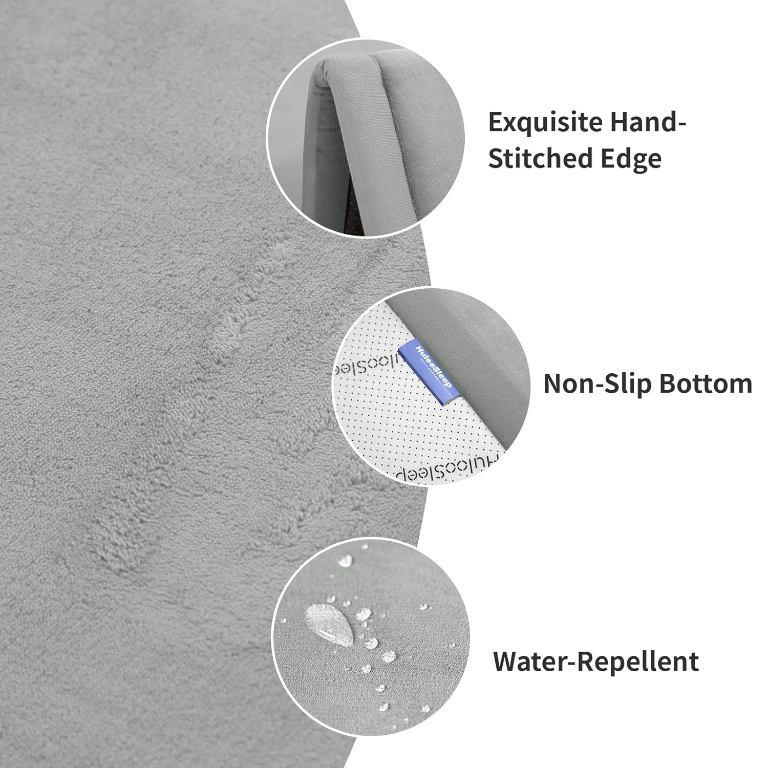 Baby Play Mat for Floor,1.3" Thick Elasti-Foam 50x50 Playpen Mat for Toddlers Infant Kids,Water-Repellent Soft Coral Velvet Tummy Time Mat,Non Slip Crawling Mat,Tatami Mat(Light Grey)