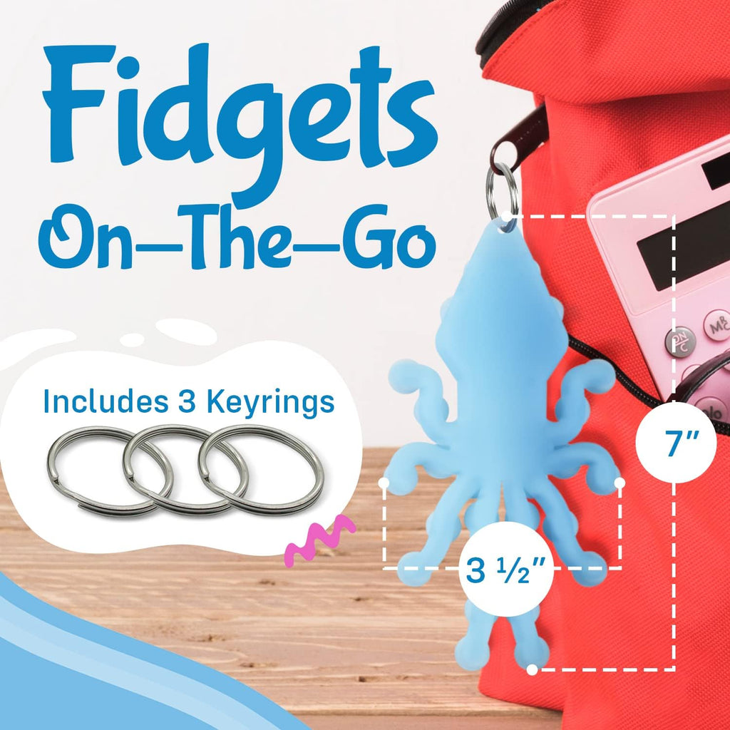 IMPRESA [3 Pack] Fidget Toys Pack - Glow-in-The-Dark Sensory with Suction Cups - Anger Management Toys Stick to Any Surface - Stretchy Fidget Packs for Stress Relief - Relax with Fidget Toy Pack