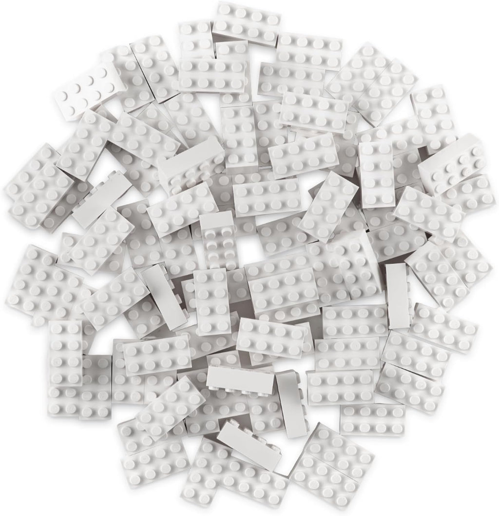 Strictly Briks Classic Bricks Starter Kit – 96 White 2x4 Building Blocks – Creative Set for Kids Ages 3+ – 100% Compatible with Major Brick Brands