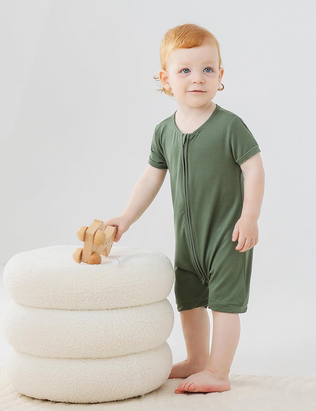 JunNeng Baby Boy Girl 2 Pack Rayon of Bamboo Summer Sleeper Infant Soft Short Sleeve Zipper Footless One-piece Romper