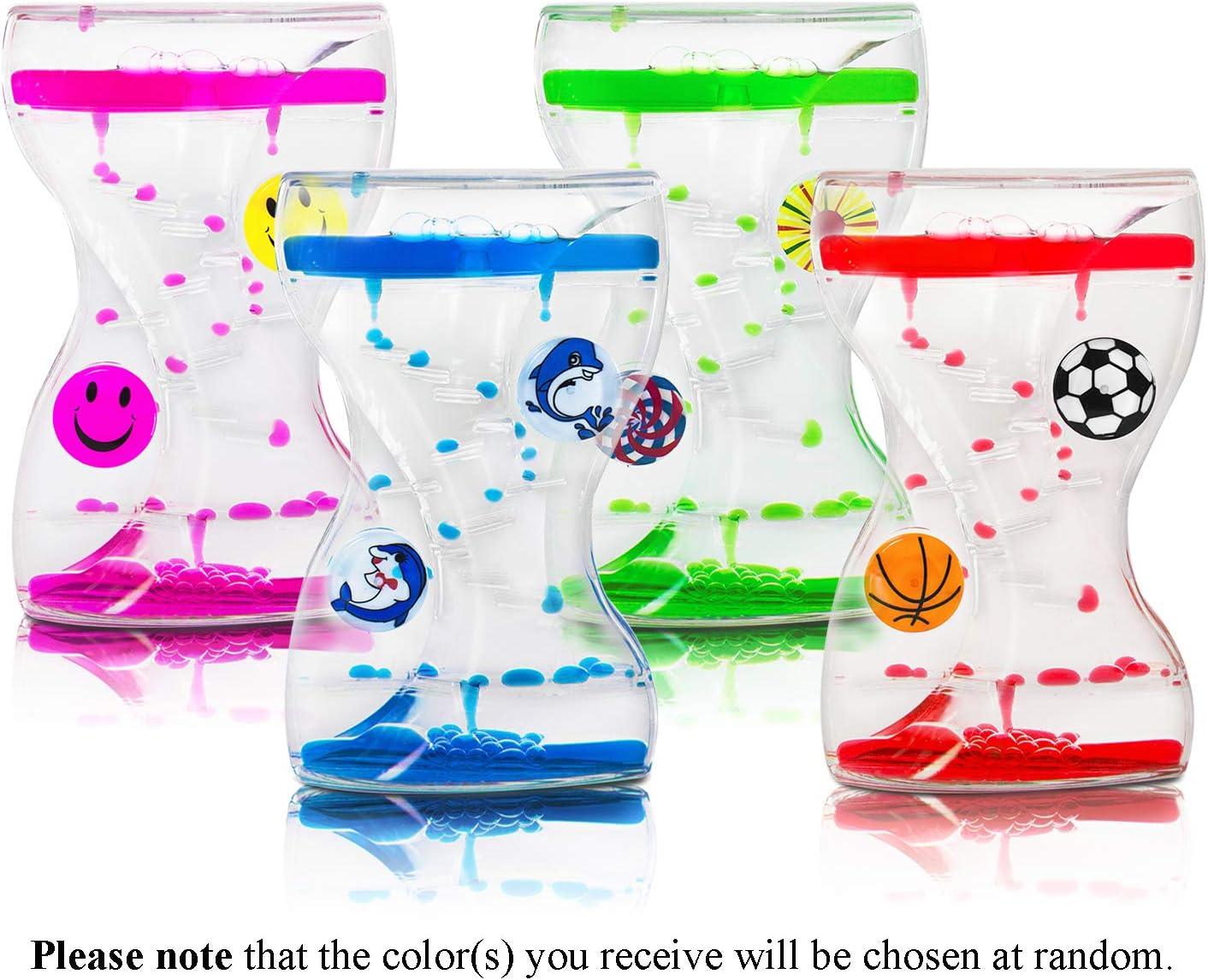Super Z Outlet Colorful Liquid Motion Bubbler Desk Sensory Toy Timer Zig Zag Floating Rotating Circles for Play, Fidgeting, Captivating Distraction (Swirls)
