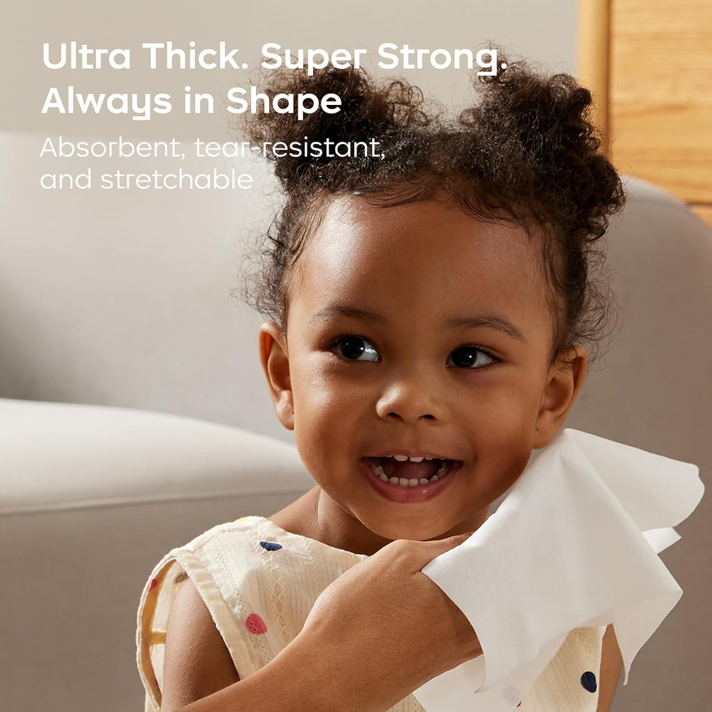 Bc Babycare Dry Wipes, Plant-based Fibers, Wet and Dry Multi-Use Facial Cloth and Baby Wipe, Hypoallergenic and Gentle on Skin, 48 Count, 4 Packs