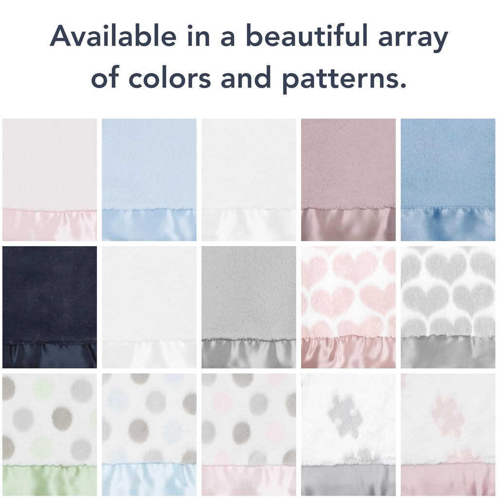 Little Giraffe Baby Blanket - Luxe Soft Blanket with Satin Trim - Baby Stroller Blanket - Newborn Baby Essentials & Baby Gifts - 29x35" - Cornflower