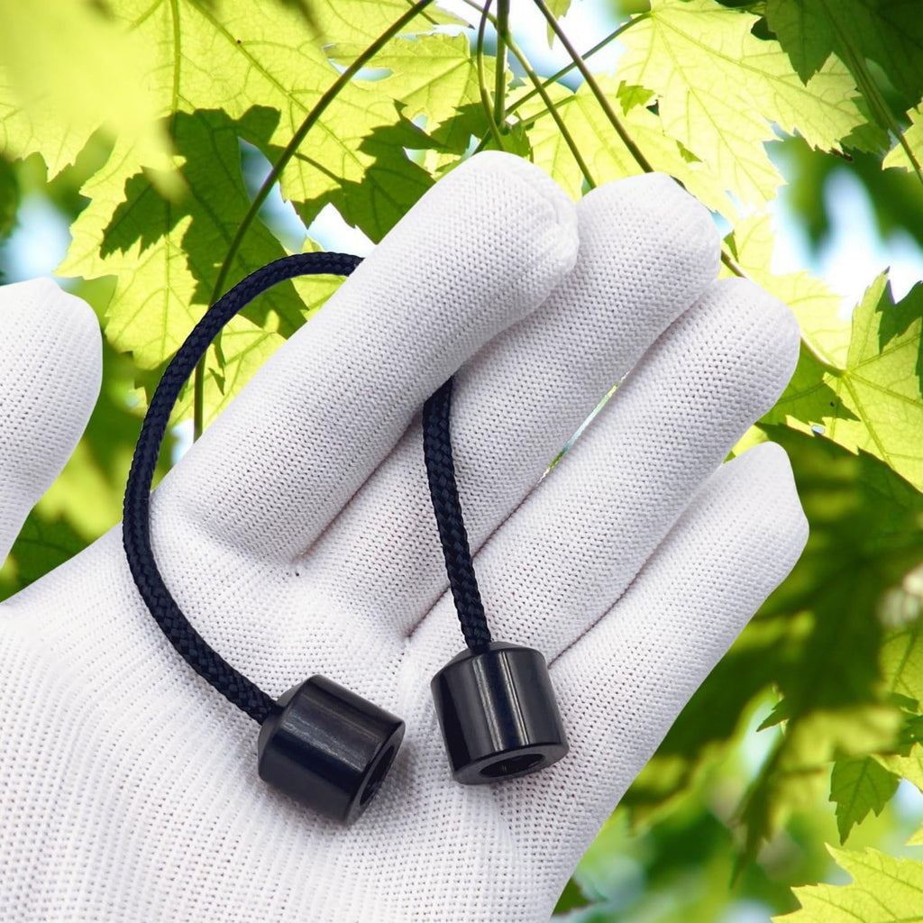 Titanium Alloy Beads - Worry Fidget Beads Skill Toys - Portable EDC Metal Fidget Toys - Gifts for Skill Players - with Parachute Cord (Black)