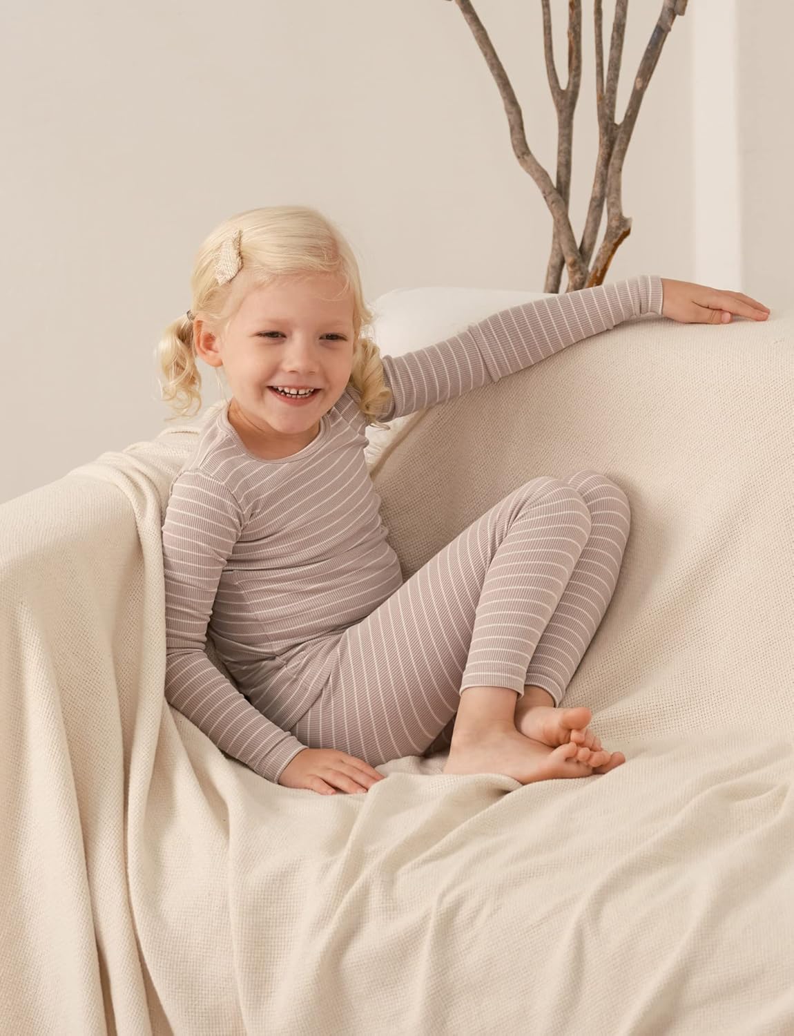 AVAUMA Stripe Pattern Baby Boys Girls Pajama Set Kids Toddler Snug fit Ribbed Sleepwear pjs for Daily Life Style