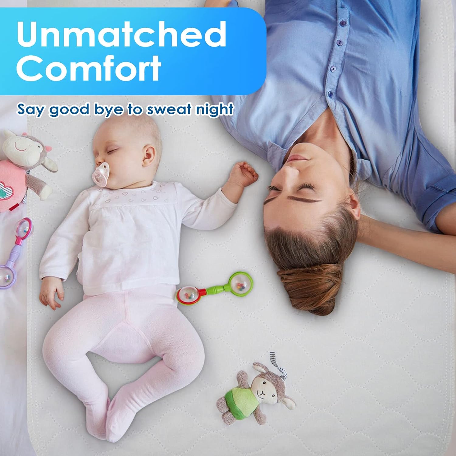(2 Packs) Reusable Incontinence Bed Pads, washable bed pad, Heavy Absorbency (4-Layer) Waterproof Bed Pads 18"X24", nonslip & Skin-friendly, Multi-scenes tailor to Kids, Adults, Elderly & Pets