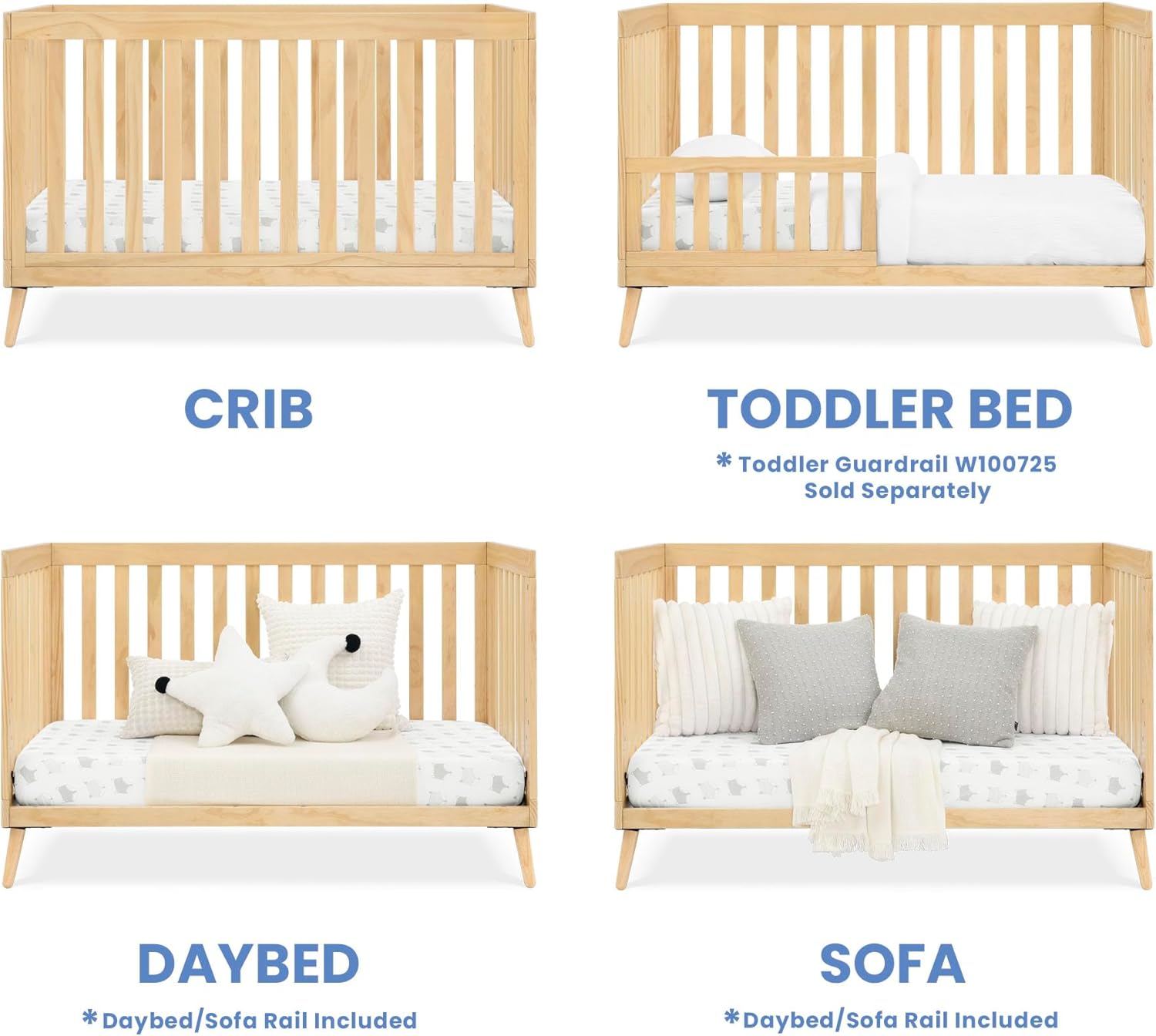 Delta Children Essex 4-in-1 Convertible Crib Greenguard Gold Certified, Natural