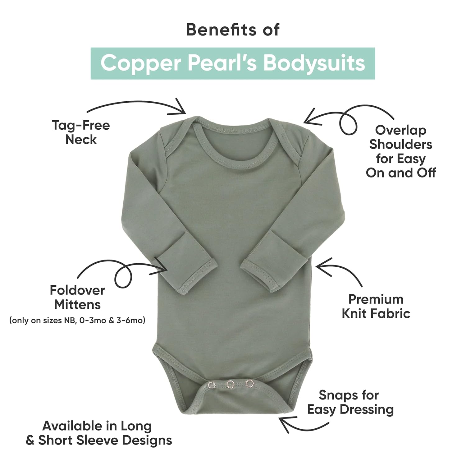 Copper Pearl Long Sleeve Bodysuit Baby: Ultra Soft Baby for Newborns, Boys, and Girls - Stylish, Comfortable, Overlap Shoulders, Premium Knit Fabric - 18-24 Months, Super Grover