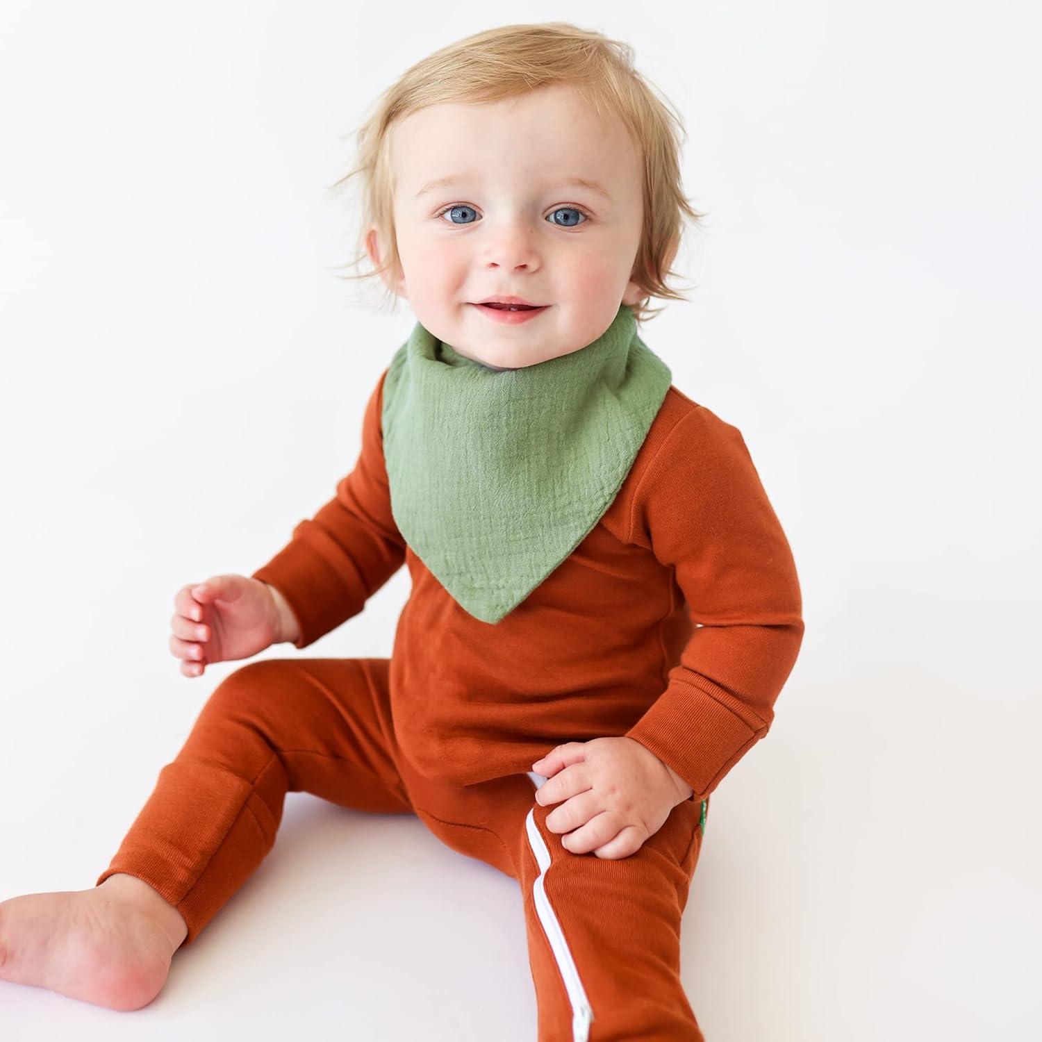 Konssy Muslin Baby Bibs 10 Pack Baby Bandana Drool Bibs 100% Cotton for Unisex Boys and Girls, Soft Absorbent Set for Teething and Drooling