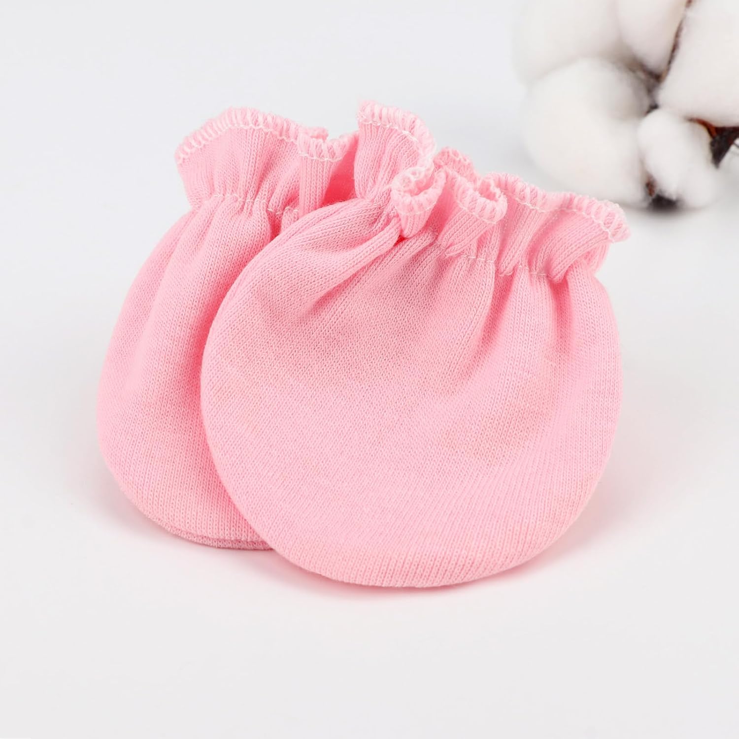 Newborn Baby Mittens No Scratch Cotton Elastic Wrist Gloves Infant Toddler Mittens for Baby Boy Girl 0-6 Months