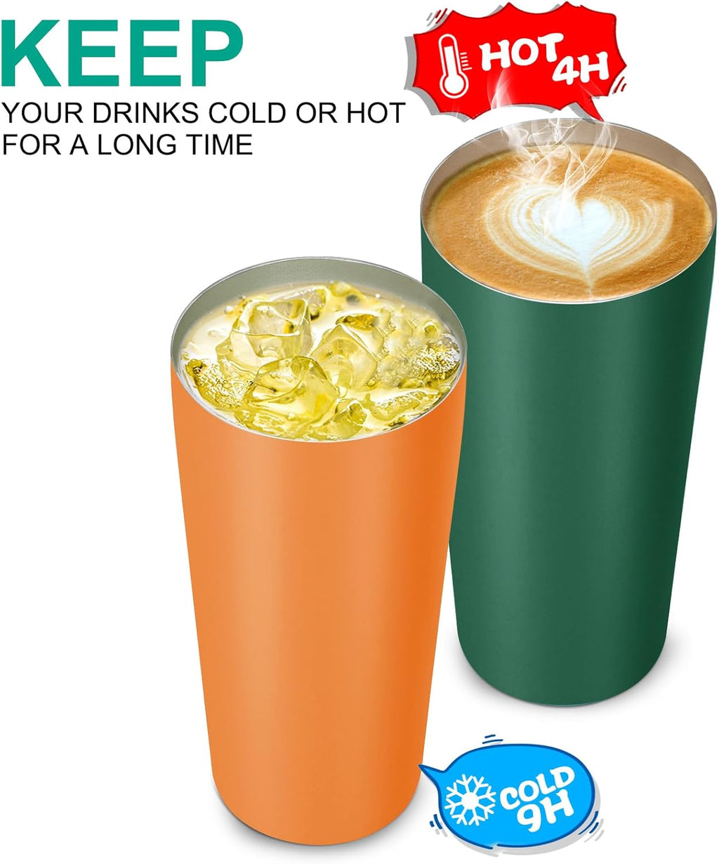 VEGOND 20oz Tumbler Stainless Steel Tumbler with Lid And Straw Vacuum Insulated Double Wall Travel Coffee Mug(dark green package 1)