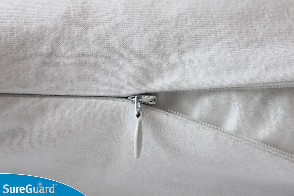 Set of 2 Euro Size SureGuard Pillow Protectors - 100% Waterproof, Bed Bug Proof, Hypoallergenic - Premium Zippered Cotton Covers - Smooth