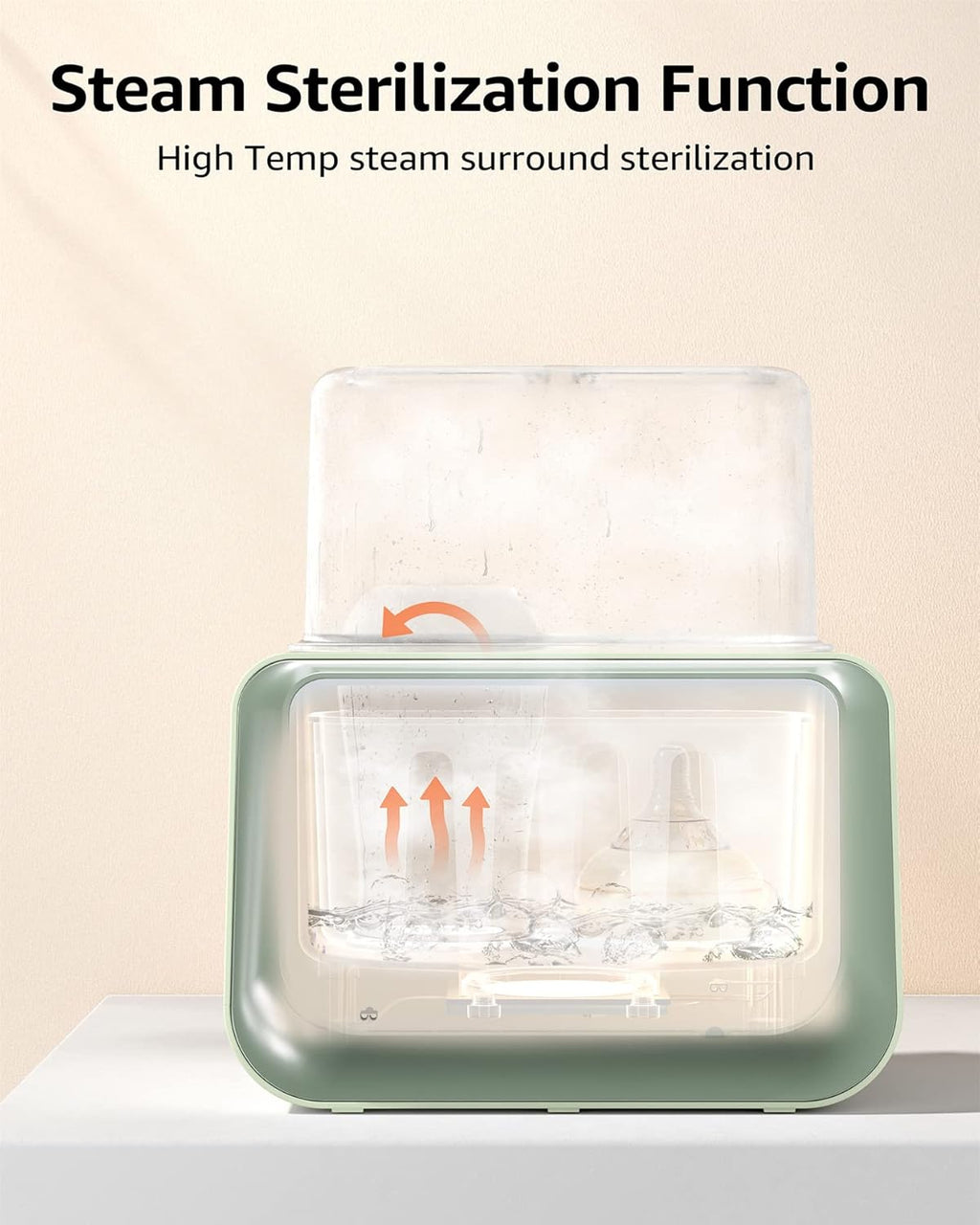 Baby Bottle Warmer, Grownsy 8-in-1 Fast Milk Warmer with Timer Breastmilk or Formula, Fits 2 Bottles, Accurate Temperature Control, with Defrost, Sterili-zing, Keep, Heat Baby Food Jars Function