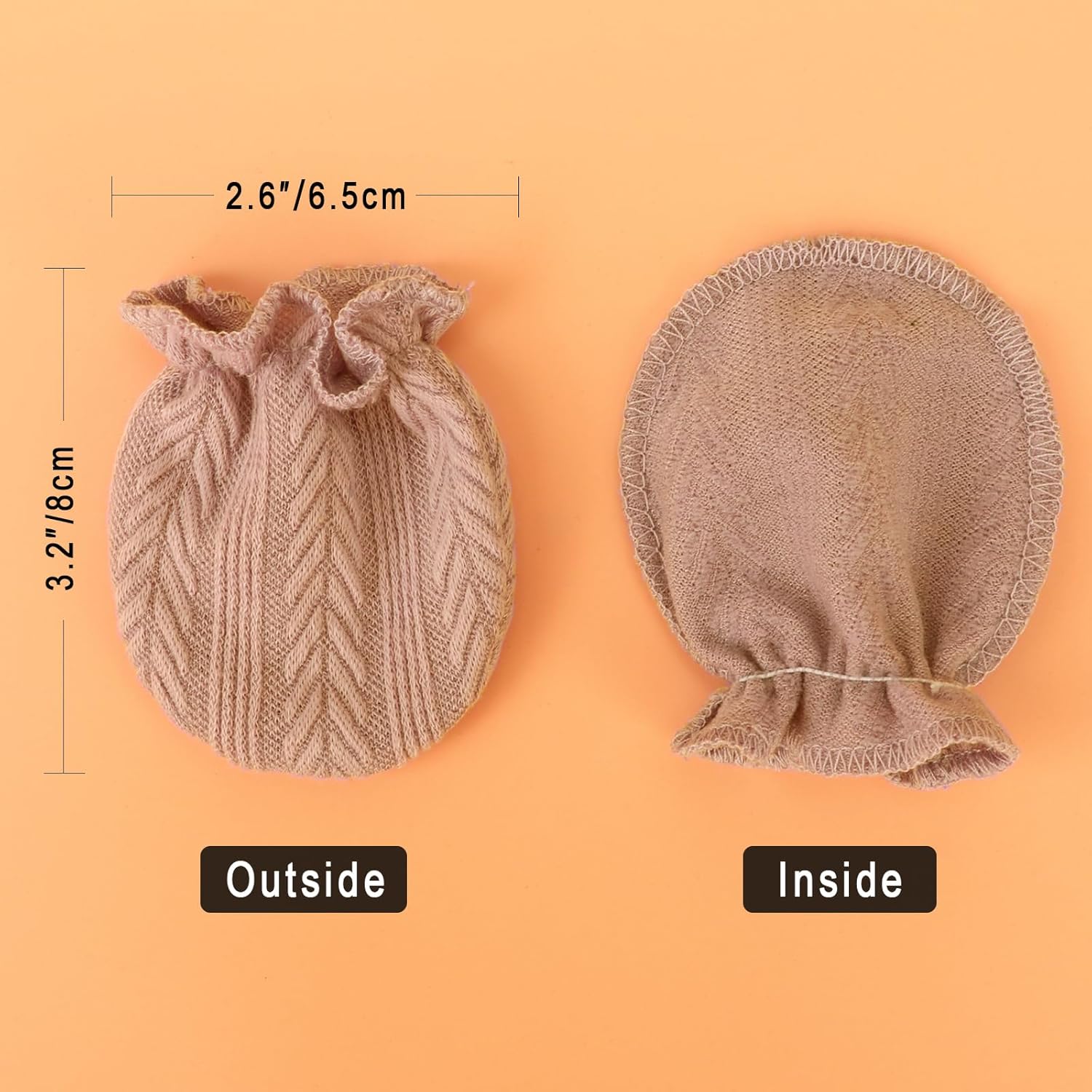 BQUBO Newborn Infant Toddler Mittens No Scratch Cotton Elastic Wrist Gloves Hypoallergenic for 0-6 Months Baby Boys Girls