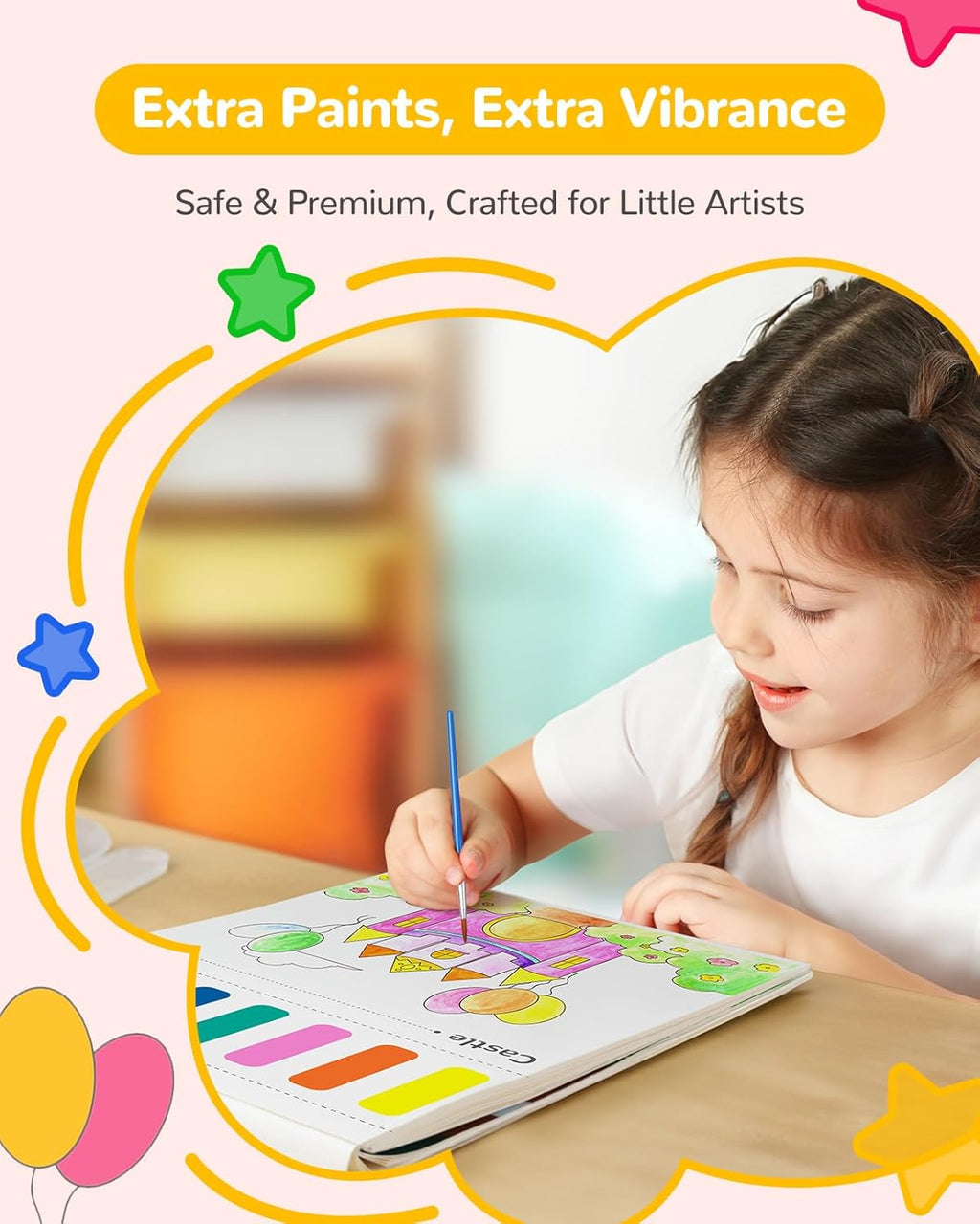 TECJOE Paint with Water Coloring Books for Toddlers, Princess Series Watercolor Set with 3 Brushes, Mess Free Painting Activity for Kids Ages 4 5 6 7 8, Arts & Crafts Toy