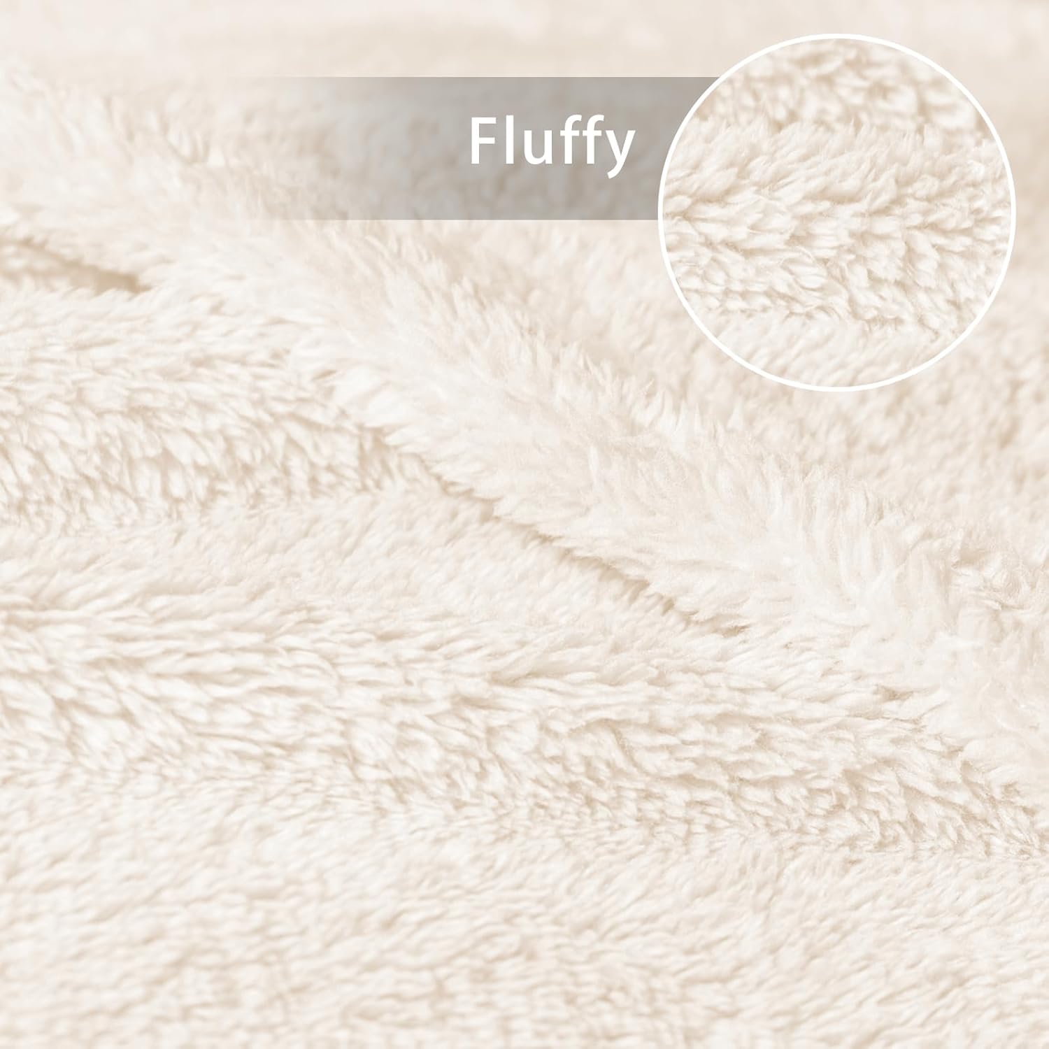 Exclusivo Mezcla King Size Flannel Fleece Blanket, Super Soft Velvet Plush Bed Blanket, Fuzzy Cozy and Warm for All Seasons, 90x104 Inches, Ivory