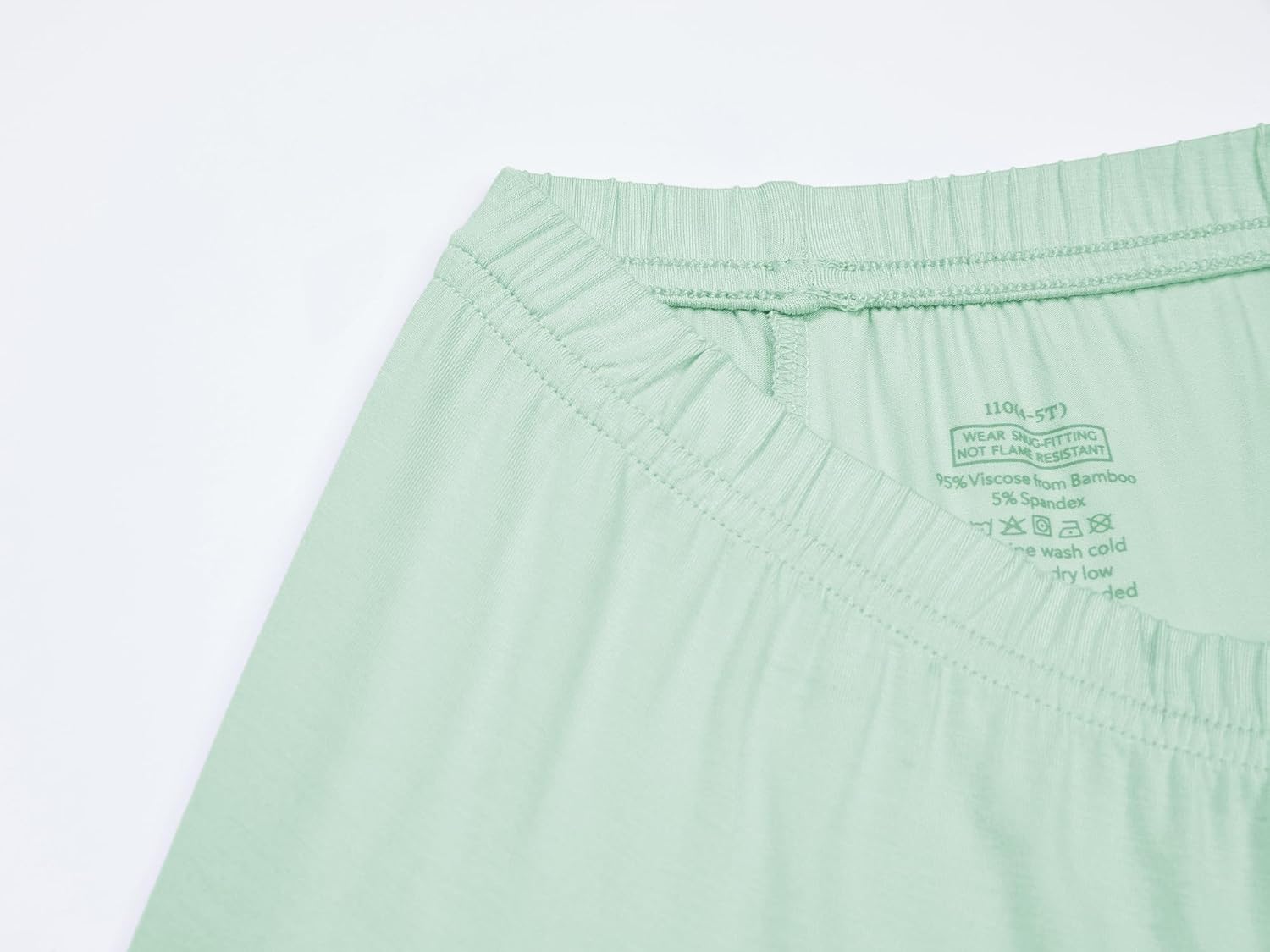 BABY 2T-10Y Toddler Kids Girls Boys Soft Comfy Viscose 2pcs Set Long Sleeve Plain Shirts and Pants Sets