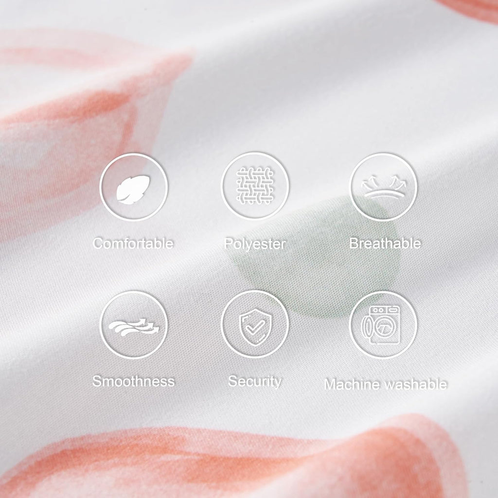 TILLYOU Toddler Pillowcases 13 x 18 Travel Pillow Case 2 Pack, Kids Pillowcases Machine Washable with Envelope Closure, Peach dot & Light Green