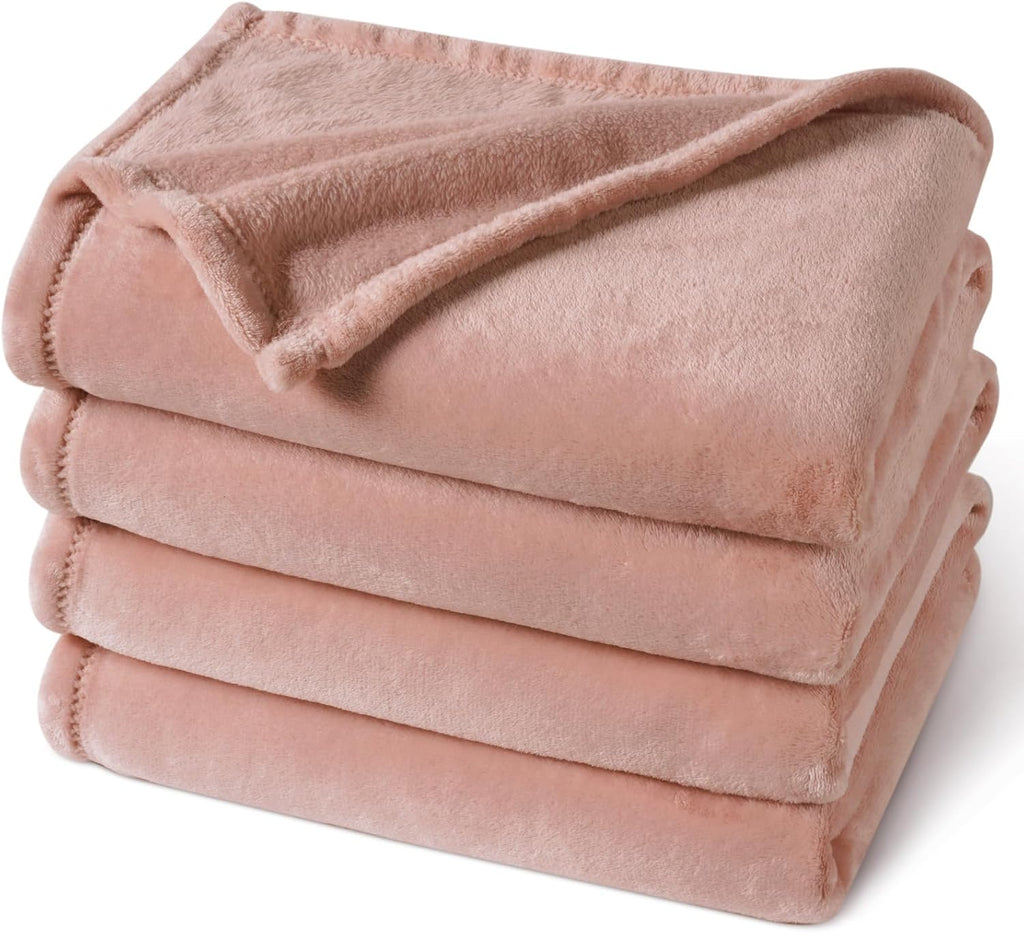PHF Ultra Soft Fleece Blanket Twin Size, No Shed No Pilling Luxury Plush Cozy 300GSM Lightweight Blanket for Bed, Couch, Chair, Sofa Suitable for All Season, 66" x 90", Rose Pink