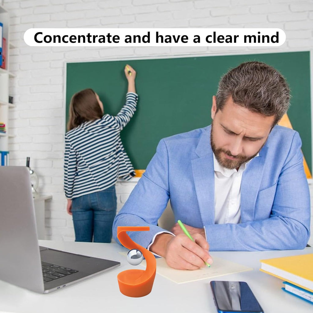 Kinetic Spinning Desk Toys,Rotating Left and Right,with a Unique Visual Illusion,Keep Focus,Relieve Stress,Executive Desk Toy Gifts for Adult Teen Children-Orange