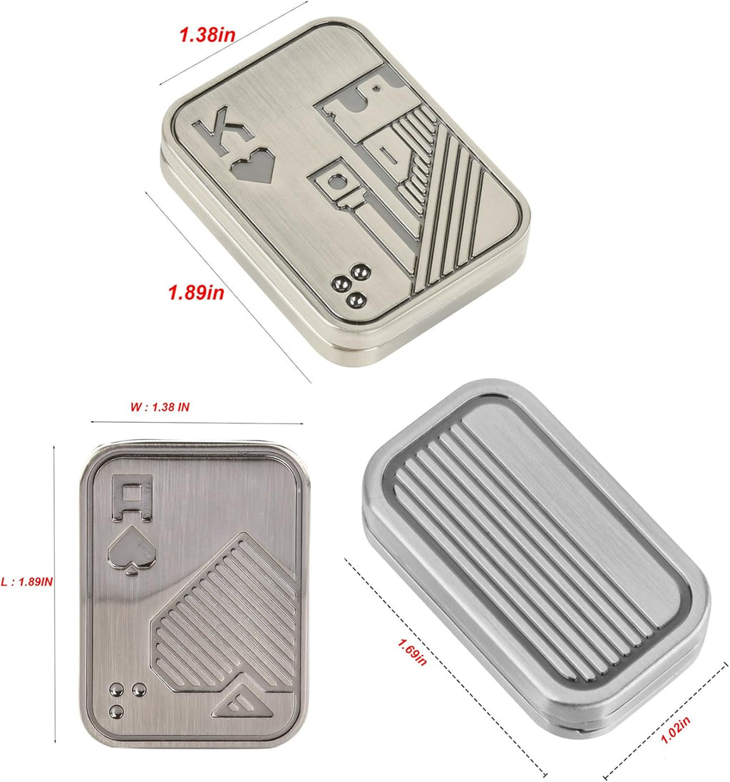 3 Pack Fidget Toys Adults Magnetic Fidget Slider Metal Fidget Toys Magnetic Fidget Slider Toys EDC Fidget Toys for Adults Anxiety Stress Relief Office Desk Toys(Metal Poker K+A +CP3 Silver)