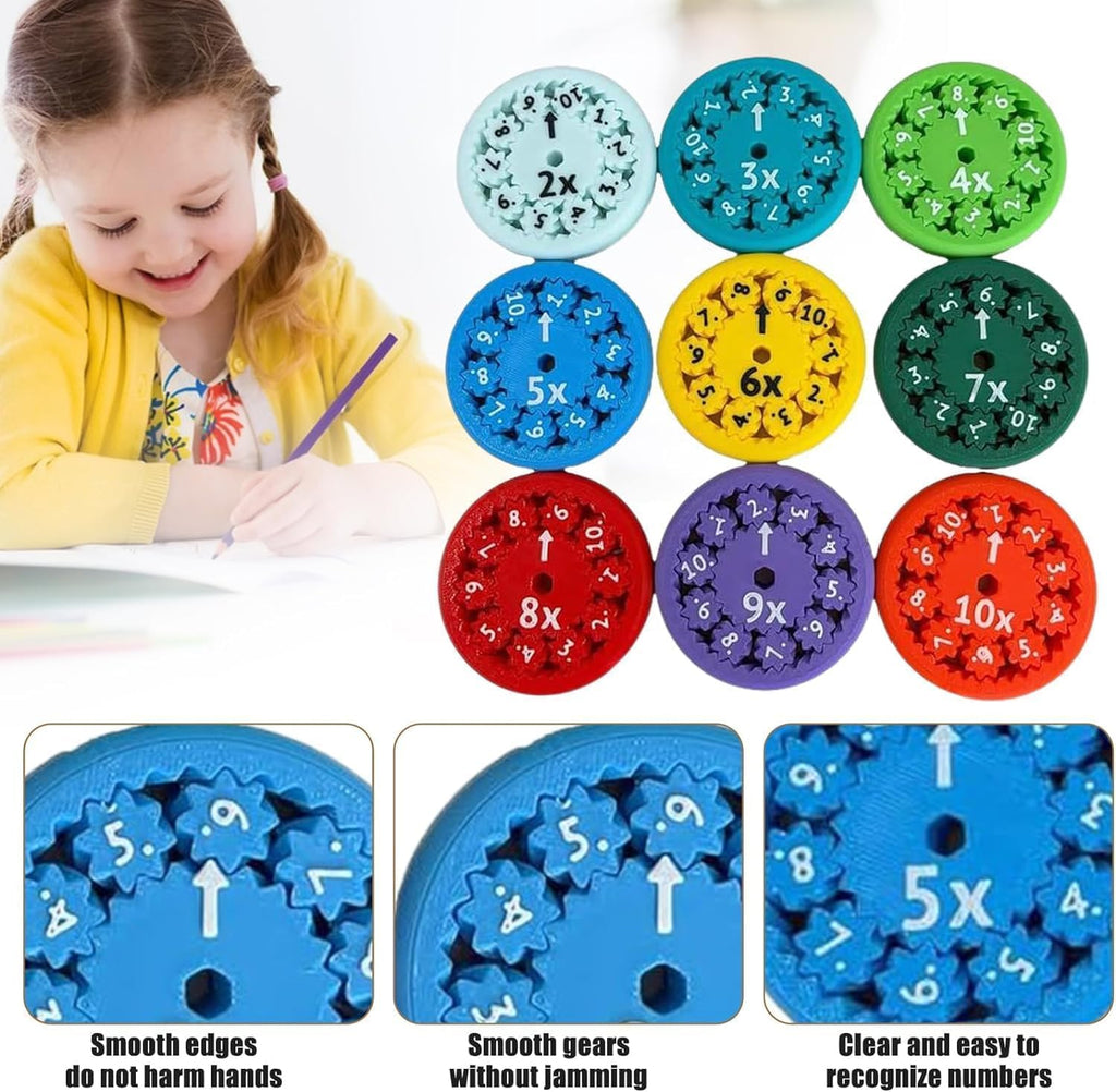 9PCS Math Fidget Spinners, Multiplication Division Learning Tool,Multiplication Fidget Toy Perfect for Stress Relief and Focus,Math Game for Home School Classroom Prizes