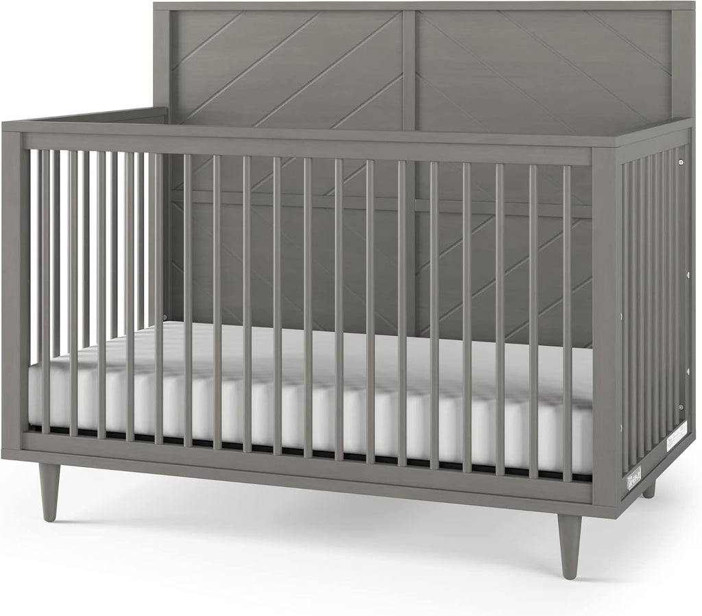 Child Craft Surrey Hill 4-in-1 Convertible Crib, Baby Crib Converts to Day Bed, Toddler Bed and Full Size Bed, 3 Adjustable Mattress Positions, Non-Toxic, Baby Safe Finish (Lunar Gray)