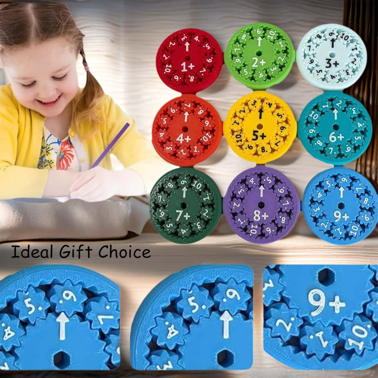 Math Fidget Spinners, Math Fidget Toy, Math Fidget, Math Spinners Learn Addition and Subtraction，Math Fact Fidget Spinners Learning & Education Toys Game (9pcs).