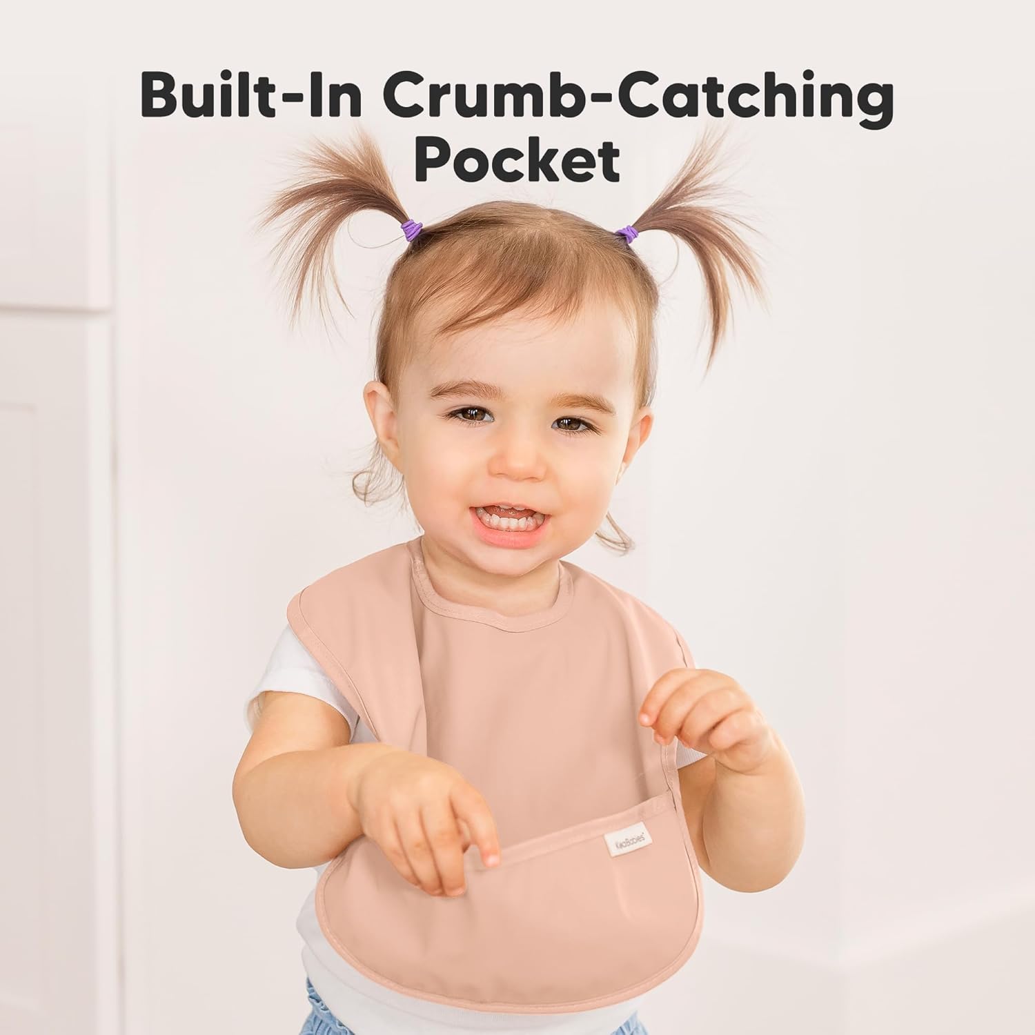 3-Pack Waterproof Baby Bibs for Eating - Lightweight Toddler Feeding Bibs with Large Food Catcher, Mess Proof, Food-Grade Baby Eating Essentials, Easy to Put On & Clean (Mellow)